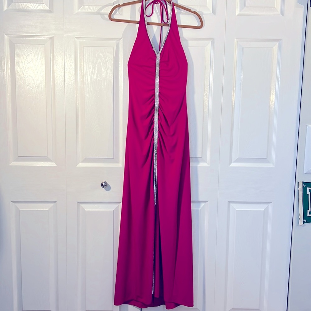 Betsy & Adam pink gown with crystals